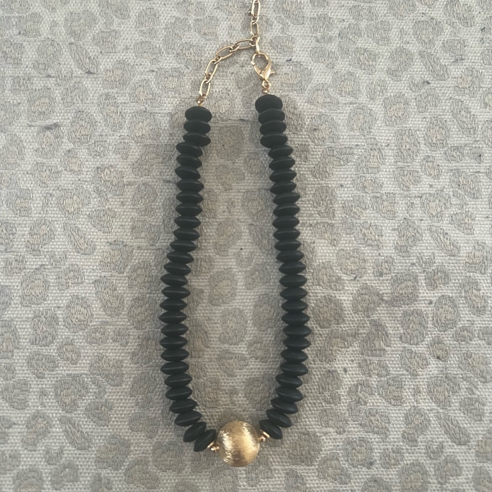 Black & Gold beaded necklace